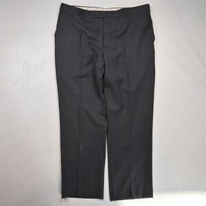 Mantoni 36x29 Gray Superfine 100% Wool Flat Front Straight Dress Mens Pants